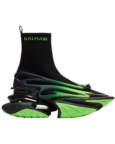 Balmain Unicorn High-top Sneakers - Green