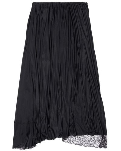 Balenciaga Long Skirt With Lace Detailling - Blue