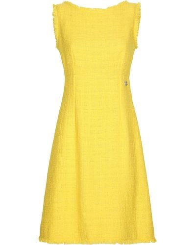 Dolce & Gabbana Wadenlanges Kleid aus Raschel-Tweed - Gelb