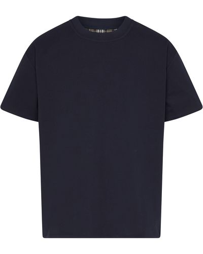 Bottega Veneta Doppellagiges gestreiftes T-Shirt aus Baumwolle - Blau