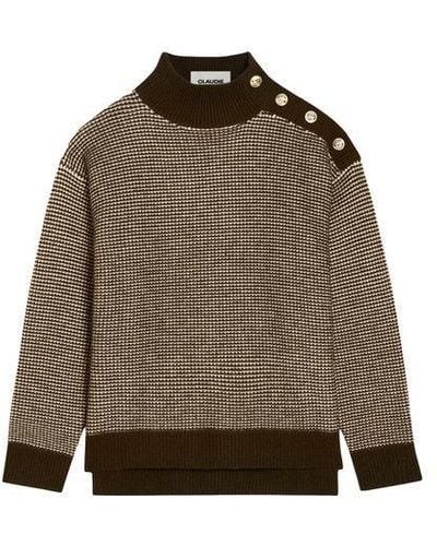 Claudie Pierlot Two-tone Knit Sweater - Green