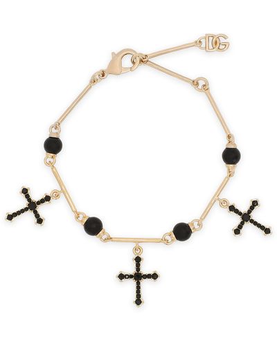 Dolce & Gabbana Armband mit Kreuzanhängern - Mettallic