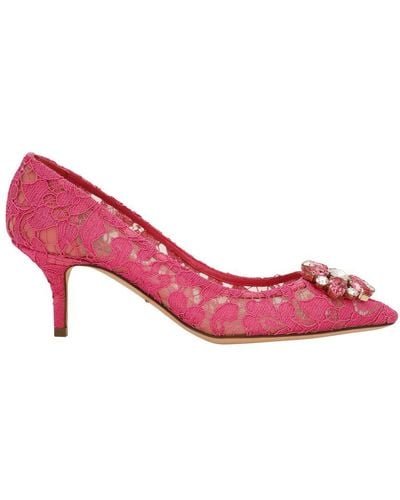 Dolce & Gabbana Lace Court Shoes - Pink
