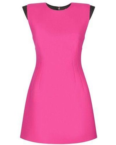 Dolce & Gabbana Sleeveless Short Woolen Dress - Pink