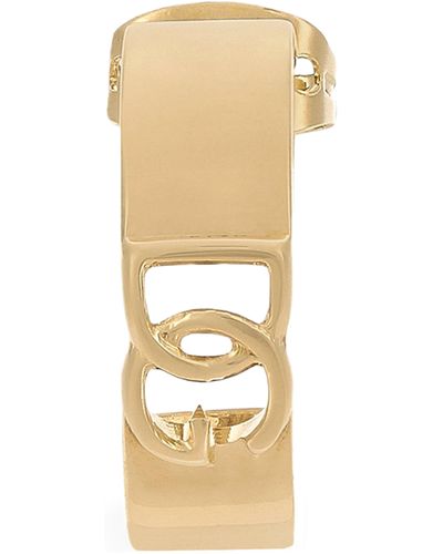Dolce & Gabbana Boucles d'oreilles minimalistes avec logo DG ajouré - Blanc