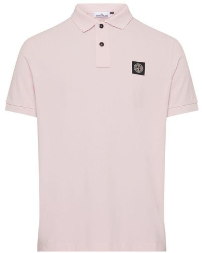 Stone Island Short-Sleeved Polo Shirt With Logo - Pink