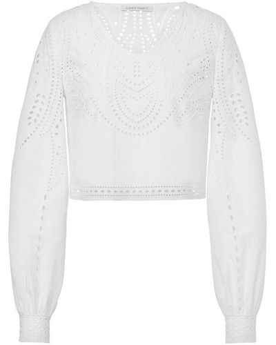 Alberta Ferretti Crop Blouse - White