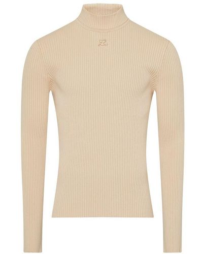 Courreges Mockneck Sweater - Natural
