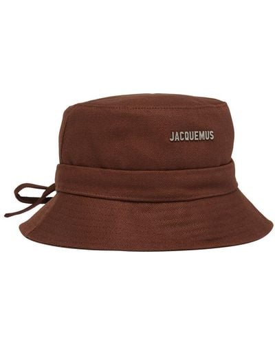 Jacquemus Le Bob Gadjo Brand-plaque Cotton Bucket Hat - Brown