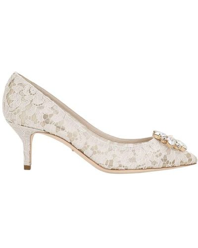 Dolce & Gabbana Lace Court Shoes - White
