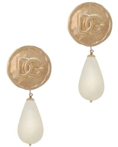 Dolce & Gabbana Drop-shaped Pendant Earrings - Natural