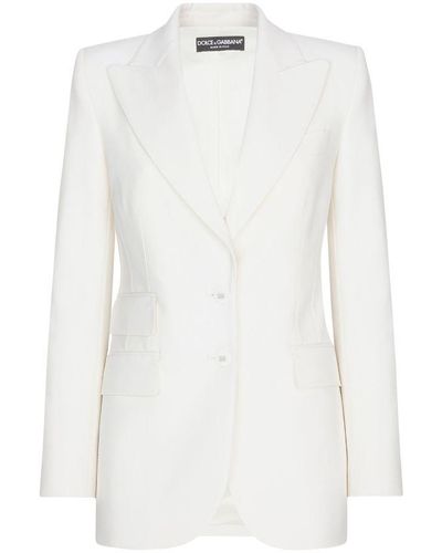 Dolce & Gabbana Two-Way Stretch Wool Jacket - White