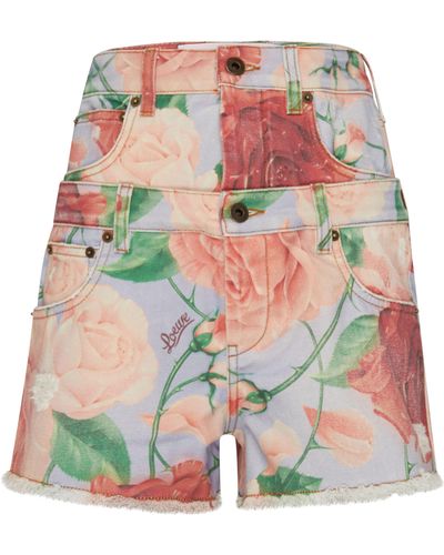 Loewe Shorts mit Rosenprint - Mehrfarbig