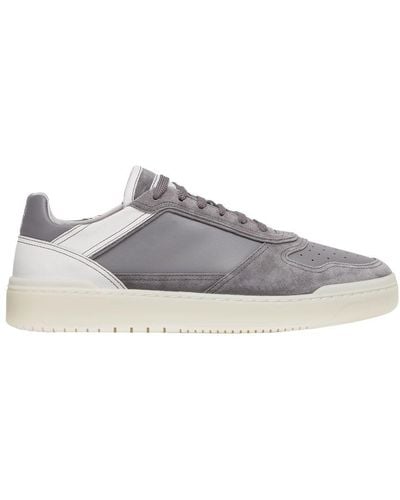 Brunello Cucinelli Calfskin And Suede Sneakers - Gray