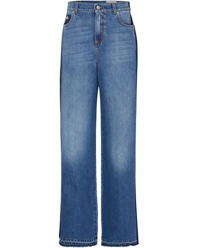 Alexander McQueen Jeans mit hohem bund und weitem bein - Blau