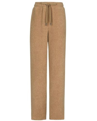 Dolce & Gabbana Wool Jersey Jogging Pants - Natural