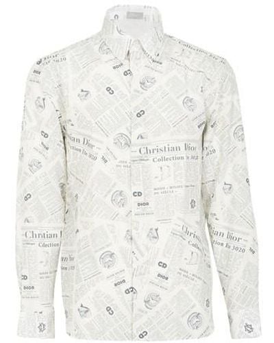 Dior And Daniel Arsham Newspaper Print Shirt - White