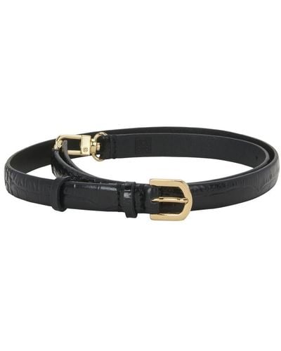 Totême Double Clasp Leather Belt Croco - Black