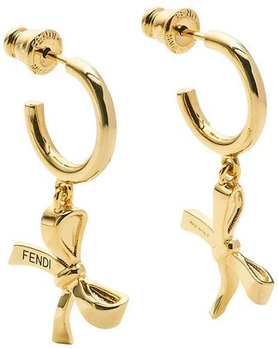 Fendi Bow Earrings - Metallic