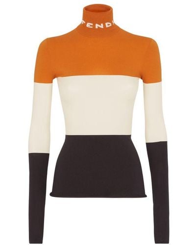 Fendi Figure-Hugging Sweater - Orange