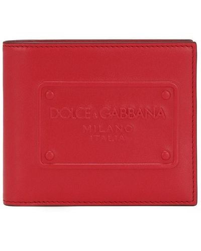 Dolce & Gabbana Calfskin Bifold Wallet - Red