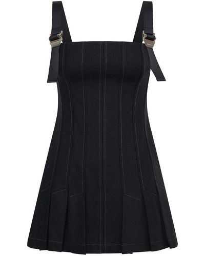 Dion Lee Safety Slider Pleat Mini Dress - Black