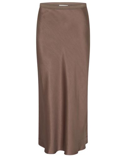 Anine Bing Bar Silk Skirt - Brown