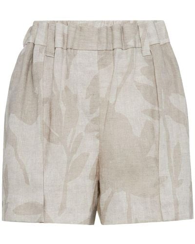 Brunello Cucinelli Linen Shorts - Gray