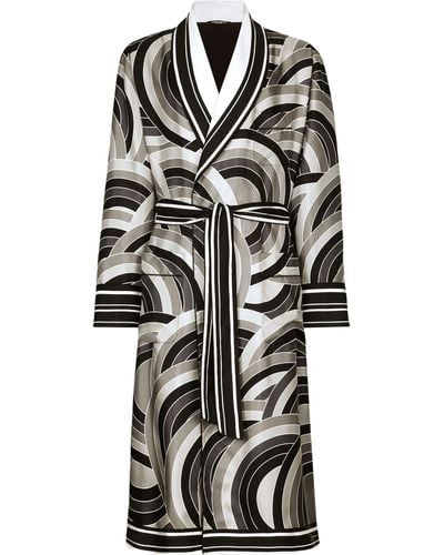 Dolce & Gabbana Robe en sergé de soie à imprimé - Noir