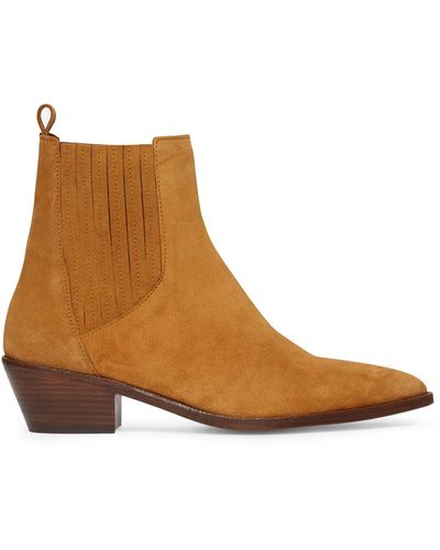 Vanessa Bruno Cowboy-Stiefeletten aus Veloursleder - Braun