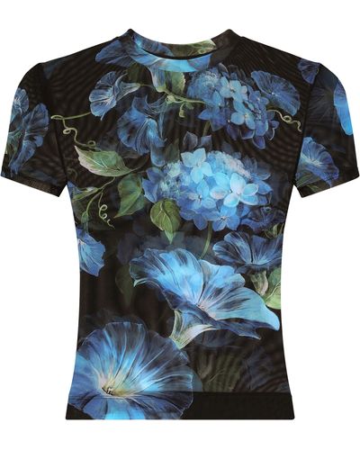 Dolce & Gabbana T-Shirt aus Tüll - Blau