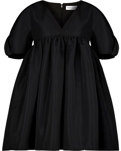 Nina Ricci Babydoll-Minikleid aus Taft - Schwarz