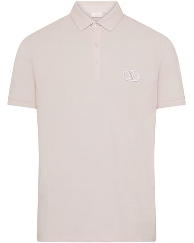 Valentino Garavani Poloshirt aus Baumwoll-Jersey Embro Dreamatic VLogo Signature - Weiß