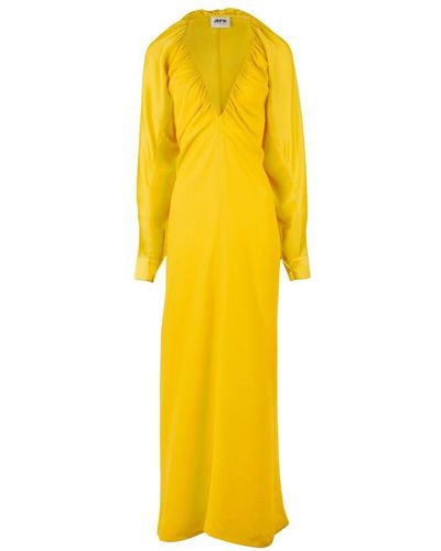 Maison Rabih Kayrouz V-Neck Long Dress - Yellow