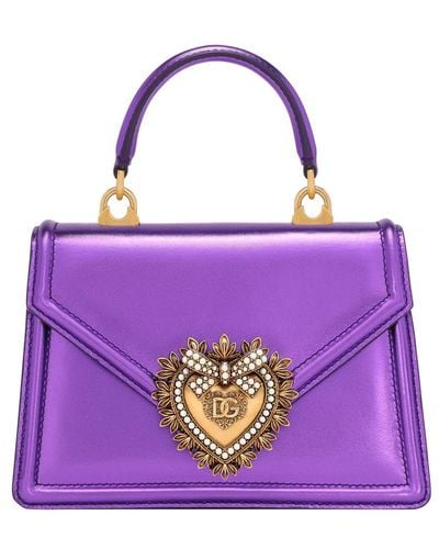Dolce & Gabbana Small Devotion Top-Handle Bag - Purple