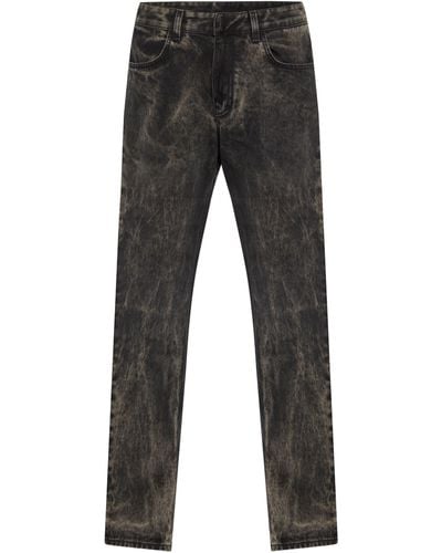 Givenchy Gerade Jeans aus marmoriertem Froissé-Denim - Grau