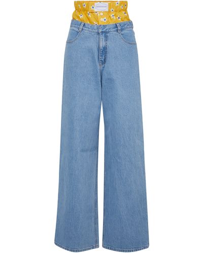 Ksenia Schnaider Weite Jeans mit Print - Blau