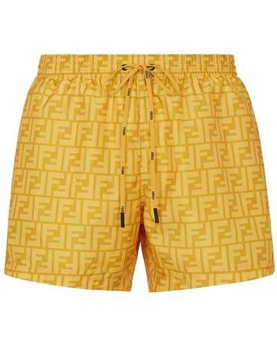 Fendi Swim Shorts - Yellow