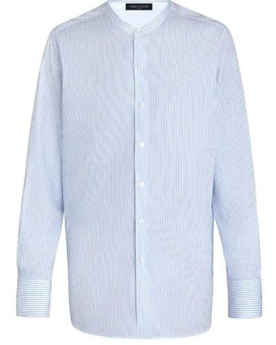 Louis Vuitton Monogram Bandana Hook Detail Long-Sleeved Shirt Blue/White  for Men