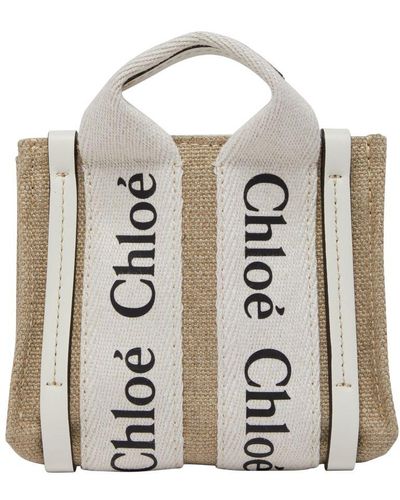 Chloé Woody Nano Tote Bag - White