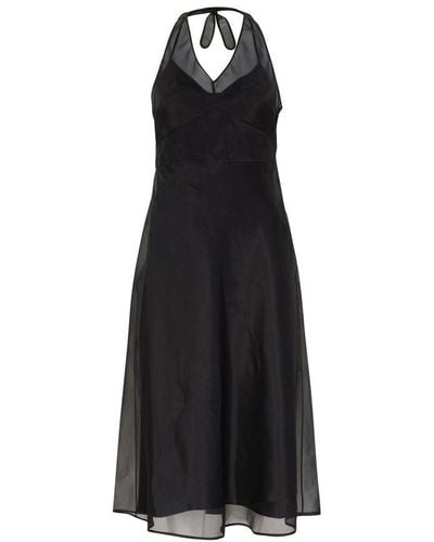 Prada Re-edition 1995 Backless Dress In Organza - Black