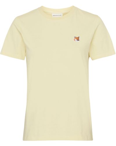 Maison Kitsuné T-shirt coupe regular avec écusson Fox Head - Jaune