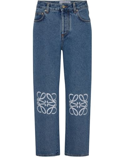 Loewe Cropped Jeans Anagram - Blau
