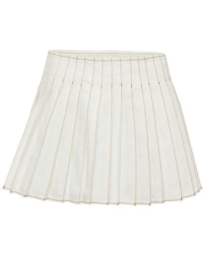 Ami Paris Pleated Mini Skirt - Natural