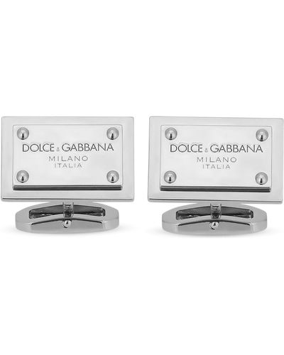 Dolce & Gabbana Manschettenknöpfe mit Logo-Tag Dolce&Gabbana - Schwarz