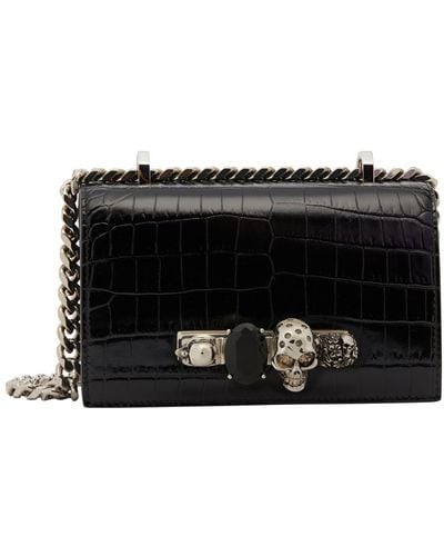 Alexander McQueen Mini Jeweled Satchel Bag - Black