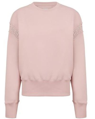 Givenchy Sweatshirt À Bandes Dentelle - Rose
