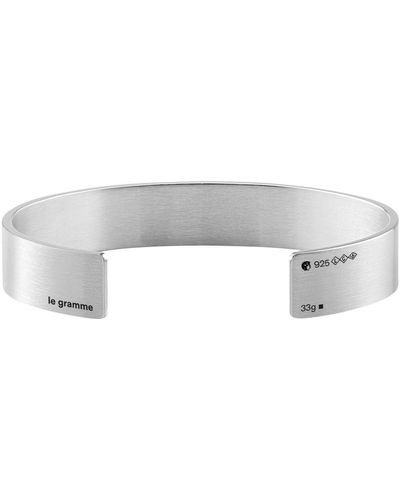 Le Gramme Brushed Sterling Silver Ribbon Bracelet 33g - Metallic