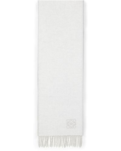 Loewe Zweifarbiger Schal Anagram - Weiß