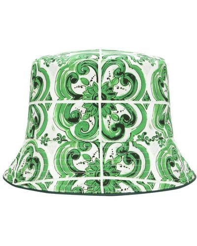 Dolce & Gabbana Majolica Reversible Bucket Hat - Green